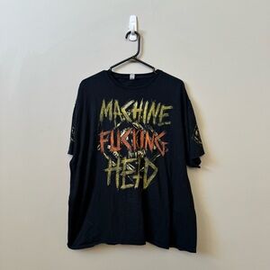 Machine Fucking head Y2K front & back full print metal band graphic t-shirt